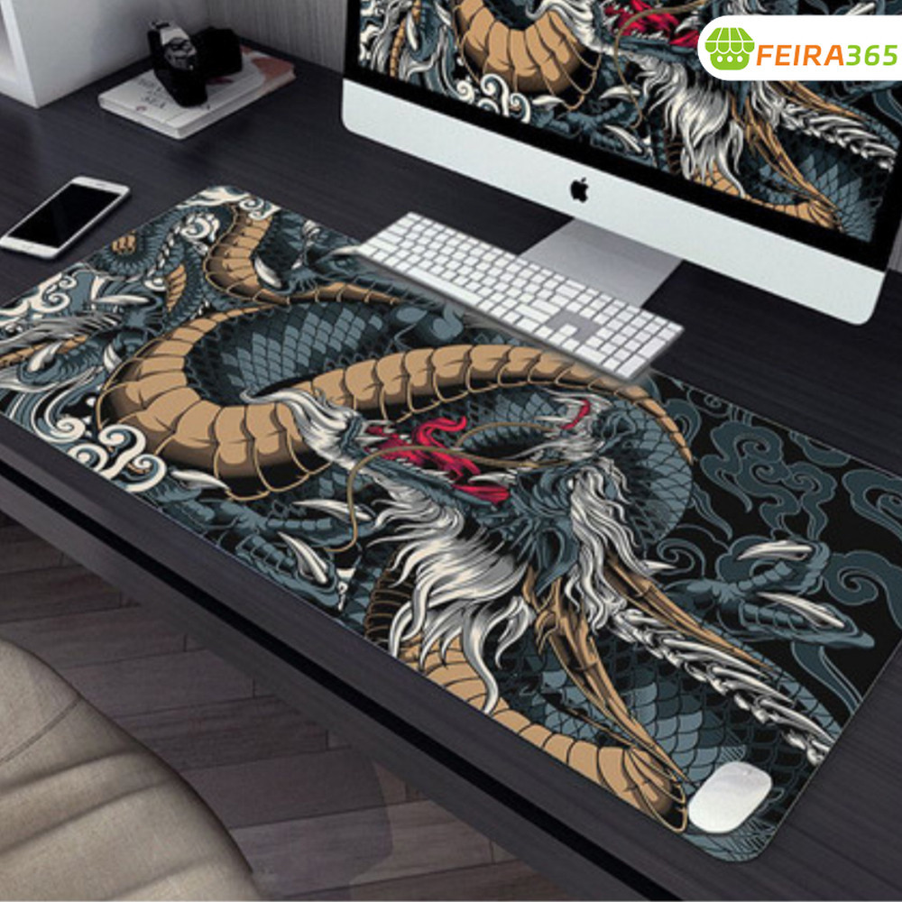 Mousepad Antiderrapante Costurado Estilo Popular 65x32cm/70x35cm/90x40cm para Computador Gamer