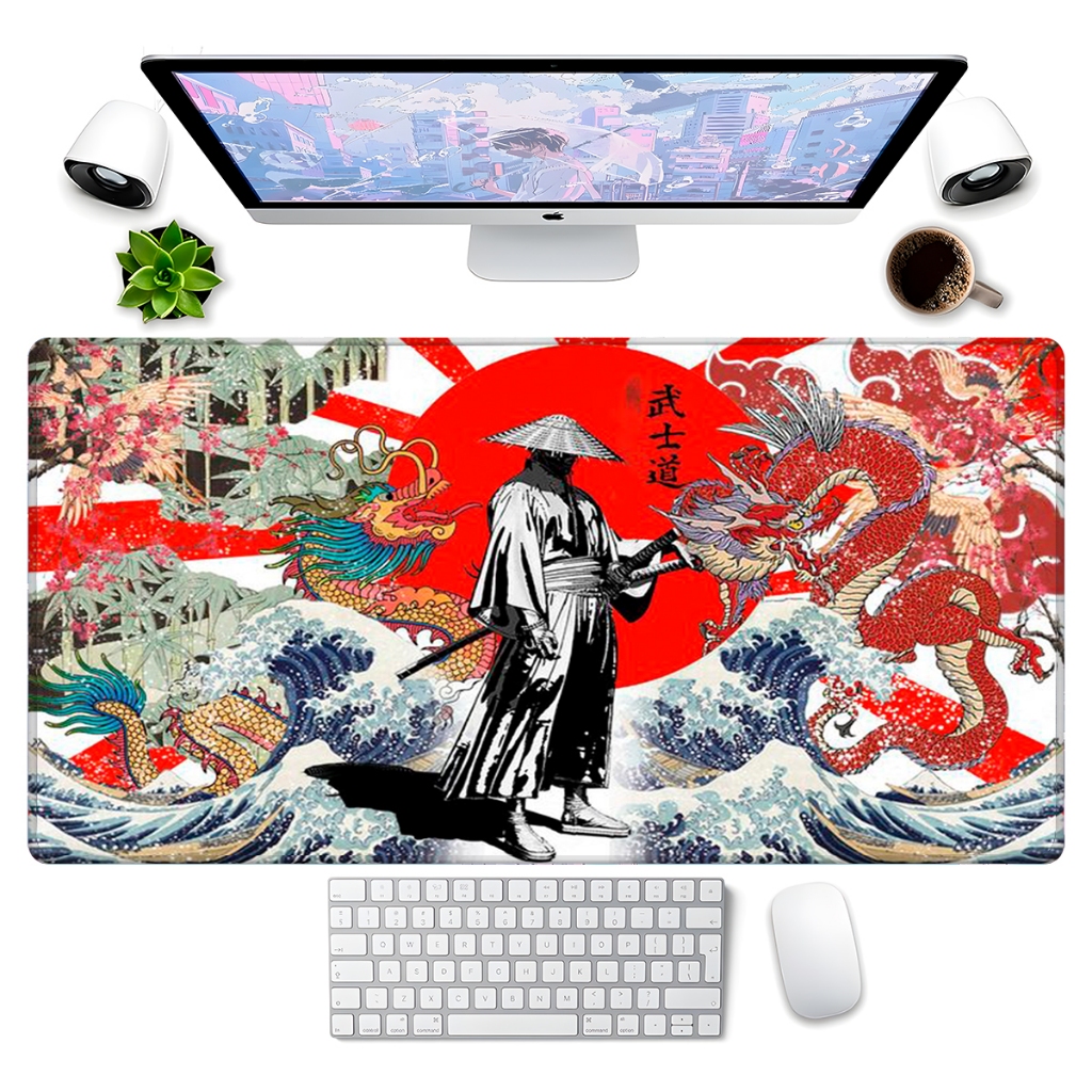 Mouse Pad Gamer Samurais Ninjas Vários Modelos Populares Borda Costurada Tamanhos Diversos