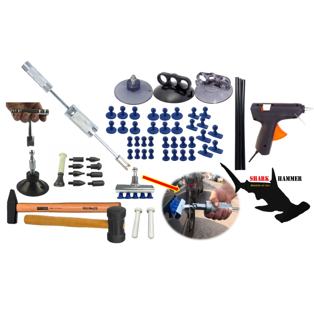 Kit Americano de Ferramentas Martelinho de Ouro - Shark Hammer Plus - 60pçs