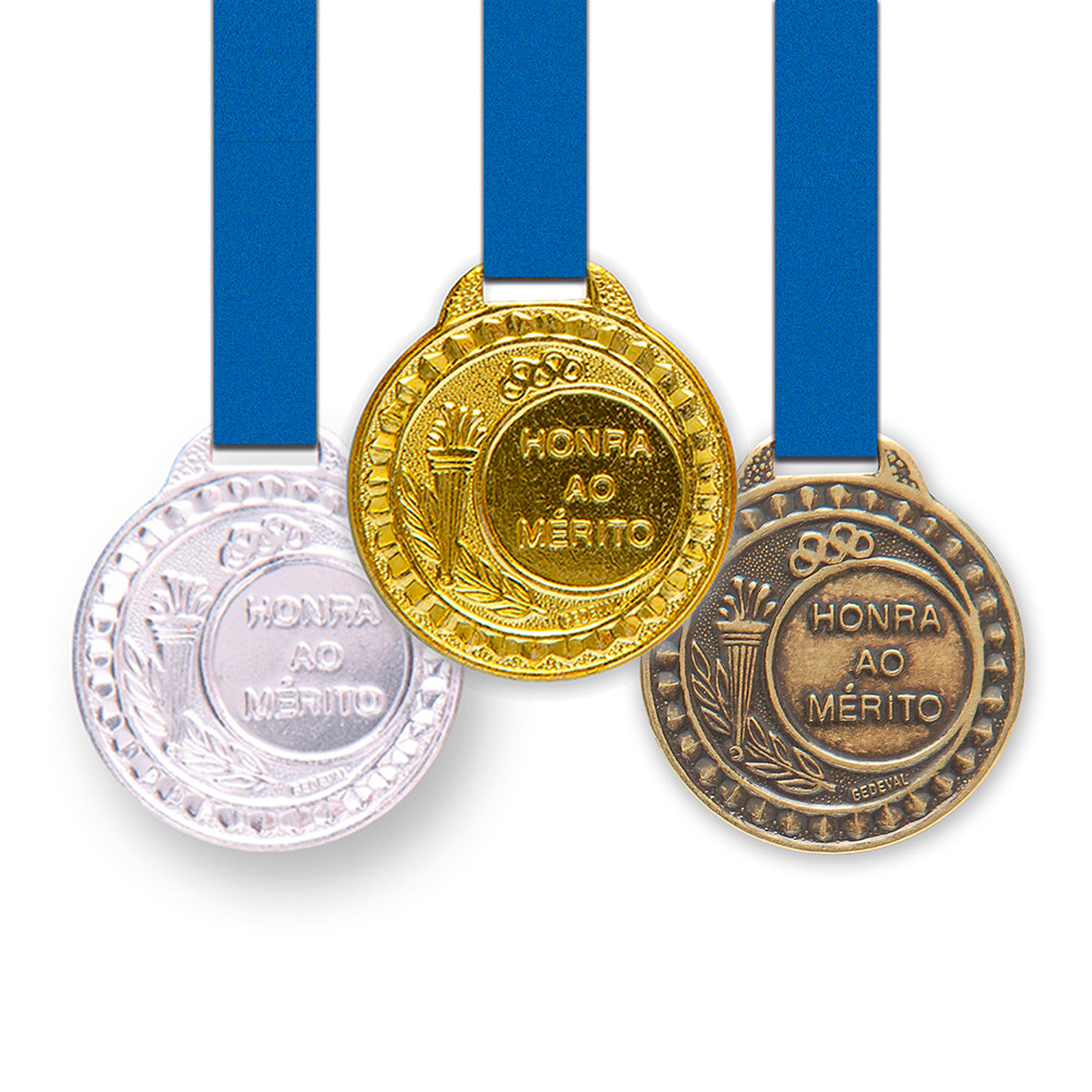 100PCS/60PCS Medalhas Metal 55mm Ouro Prata Bronze fita Honra ao Mérito Lisa Grande Premiação