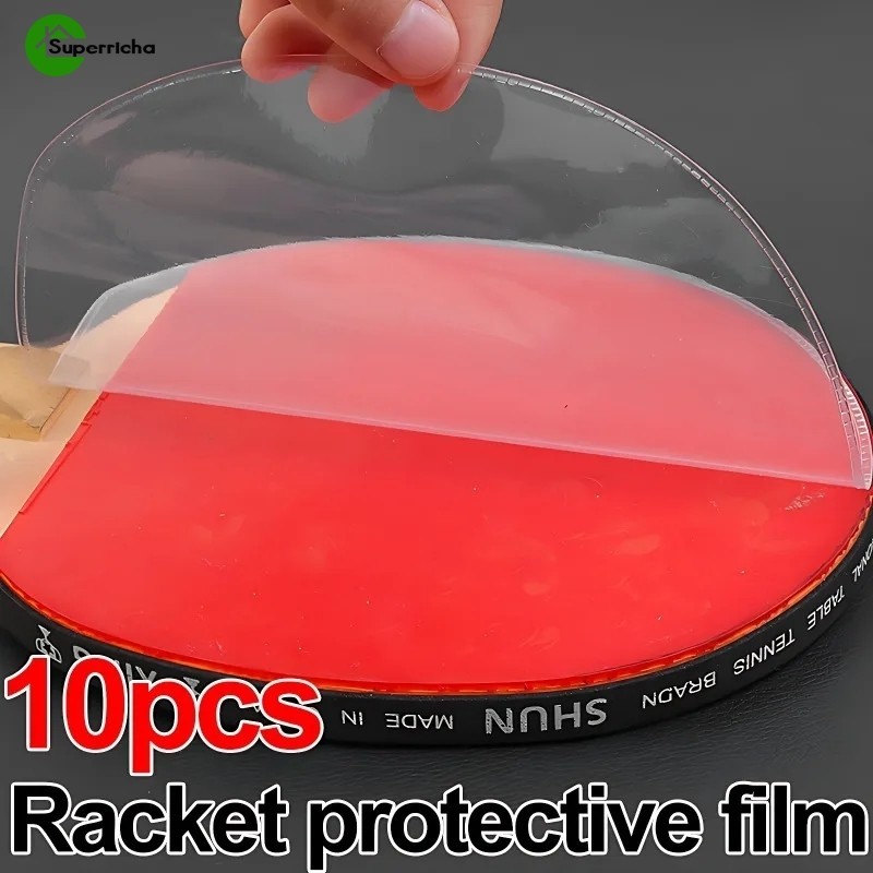 Película Auto-Adesiva De Borracha De Morcego De 10pcs-Acessórios De Proteção Ping Pong-Protetora De Tênis De Mesa-Capa De Manutenção Transparente