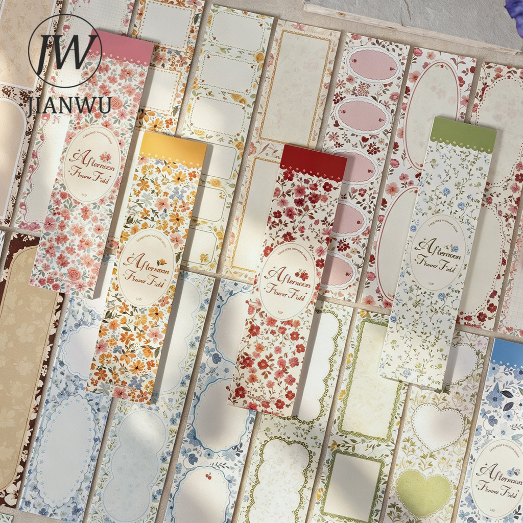 JIANWU Vintage Lace Flower Border Paisagem Material Colagem Scrapbooking Memo Pads Criativo DIY Junk Journal Papelaria