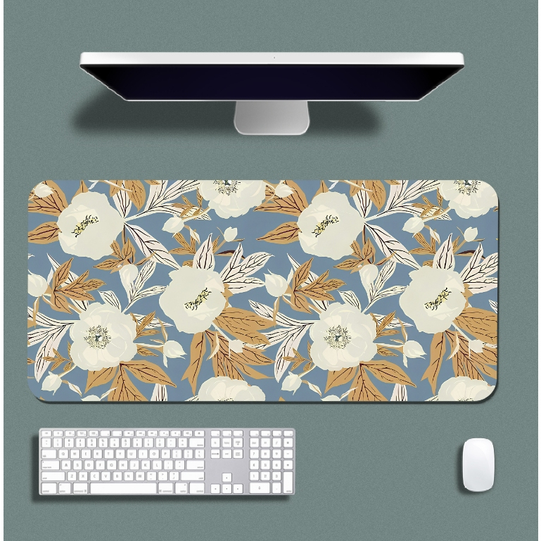Mouse Pad Gamer p/ Desktop Borda Costurada Diversas Estampas Florais 1