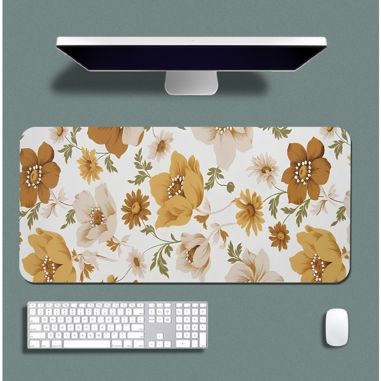 Mouse Pad Gamer p/ Desktop Borda Costurada Diversas Estampas Florais 2