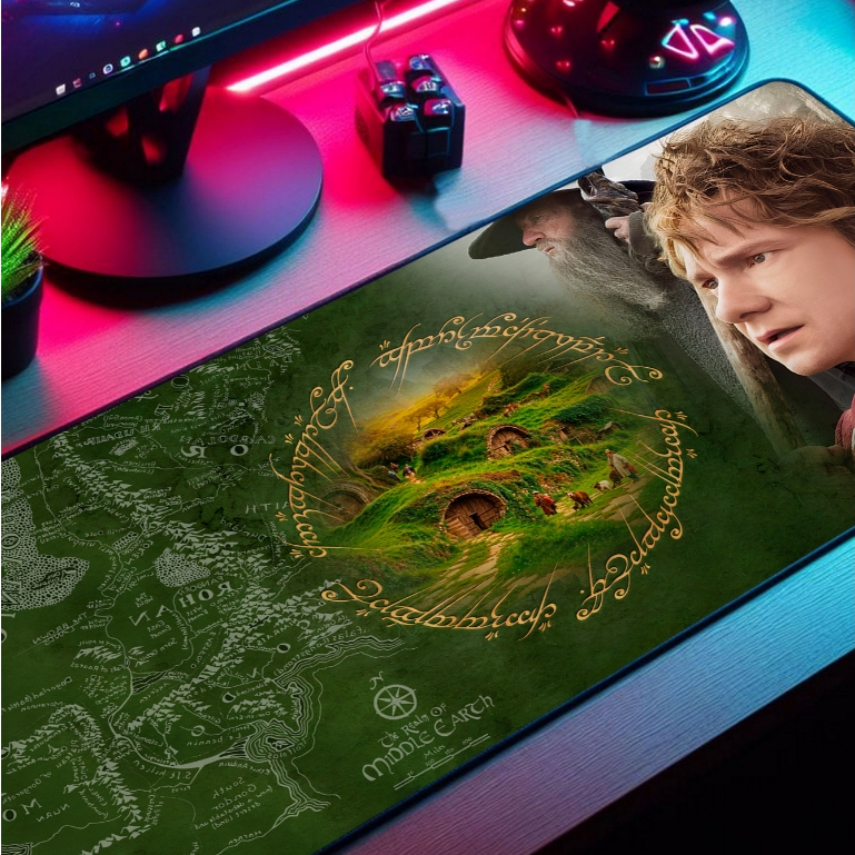 Mouse Pad Gamer Speed p/ Desktop Borda Costurada Estampa Filmes LotR