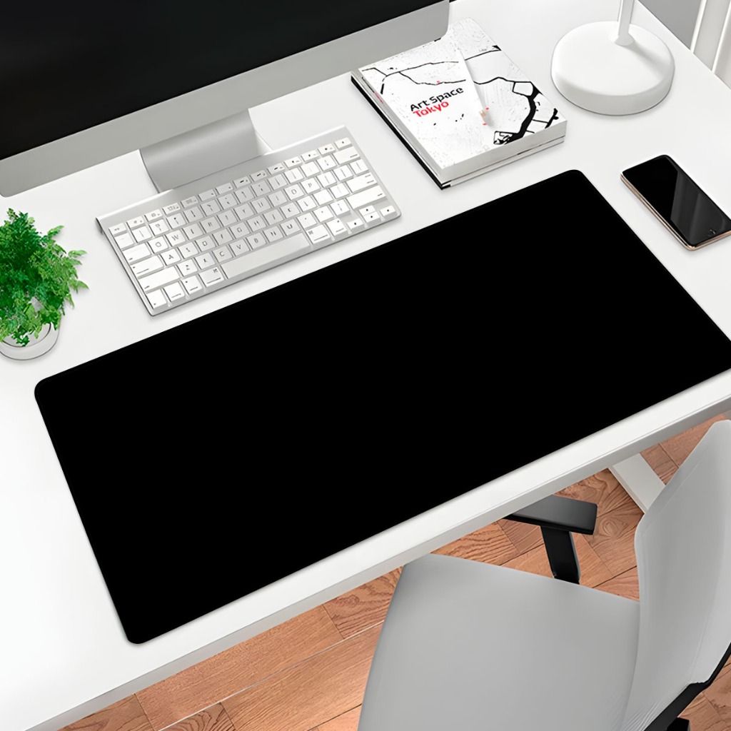 Mouse Pad Gamer Design P/Desktop 70x35cm Preto Liso sem Estampa