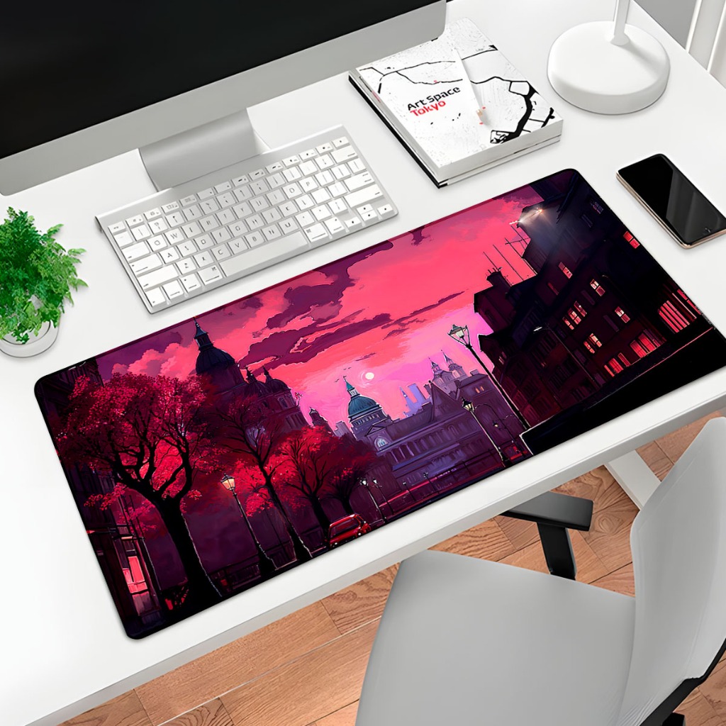 Mousepad Gamer Grande 70x35cm Modelo Cidade - Tapete P/ Desktop 1976