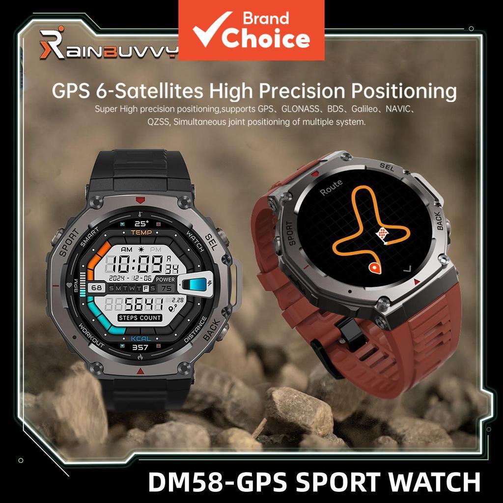 Novo Relógio Esportivo com GPS à Prova de Quedas Rainbuvvy DM58 1,43 pol. AMOLED 5 ATM à Prova d’Água Altitude Bússola
