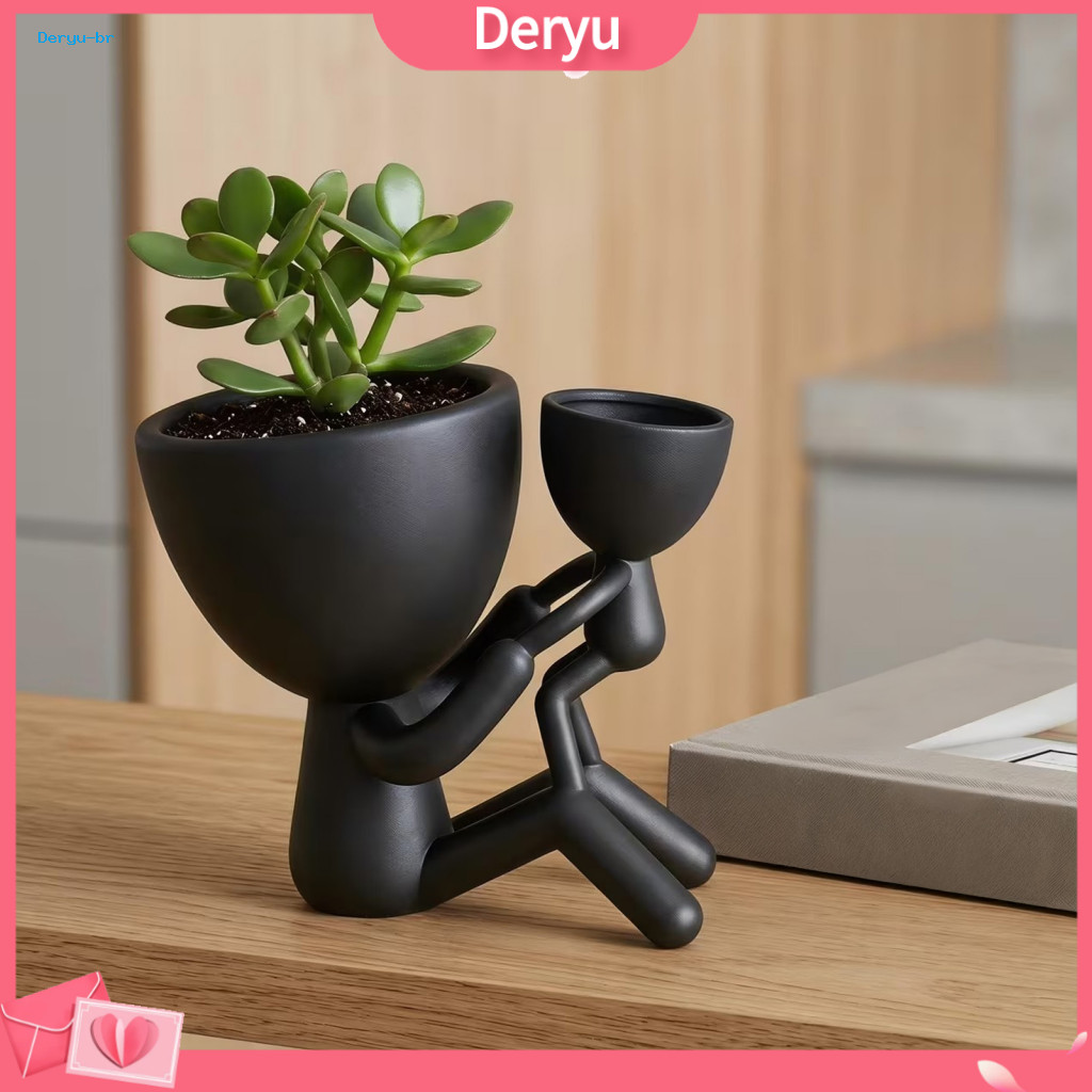 Modern Home Office Decoration Minimalist Desktop Planter 3d Printed Mother and Child Embracing – Dual Succulent Pots f