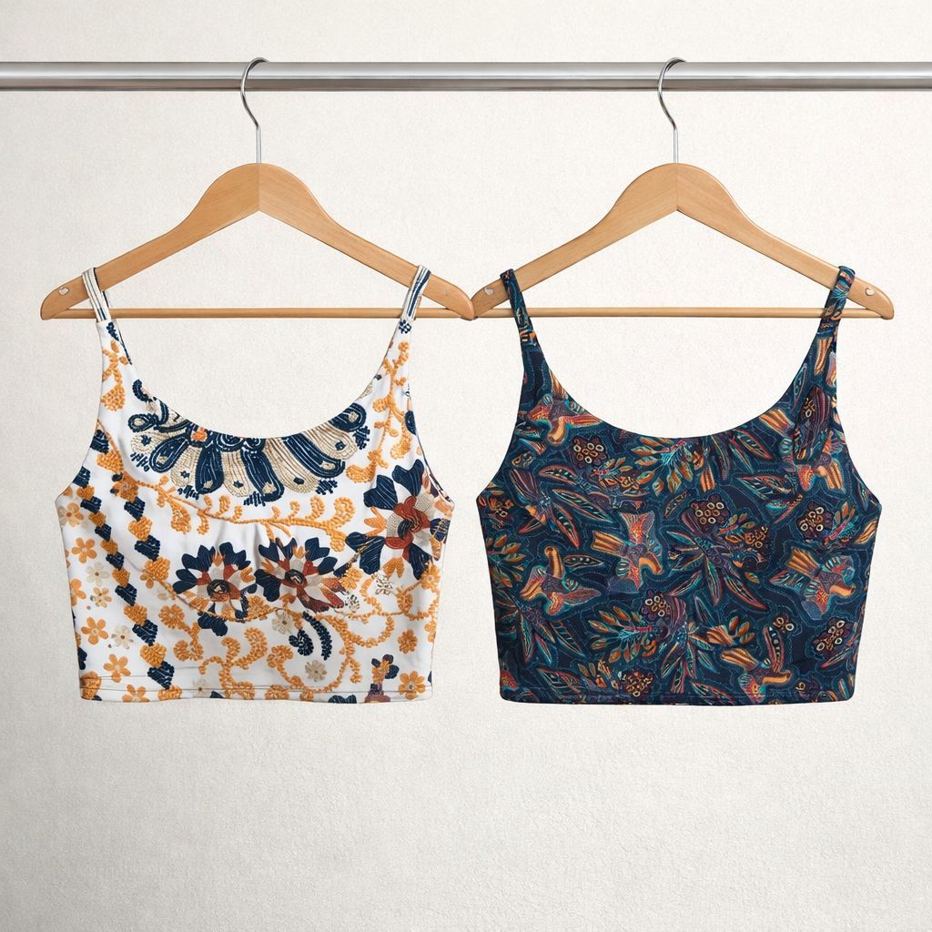 Top Alcinha Leila Plus Size Estampado Curto Feminino Super Leve e Confortável