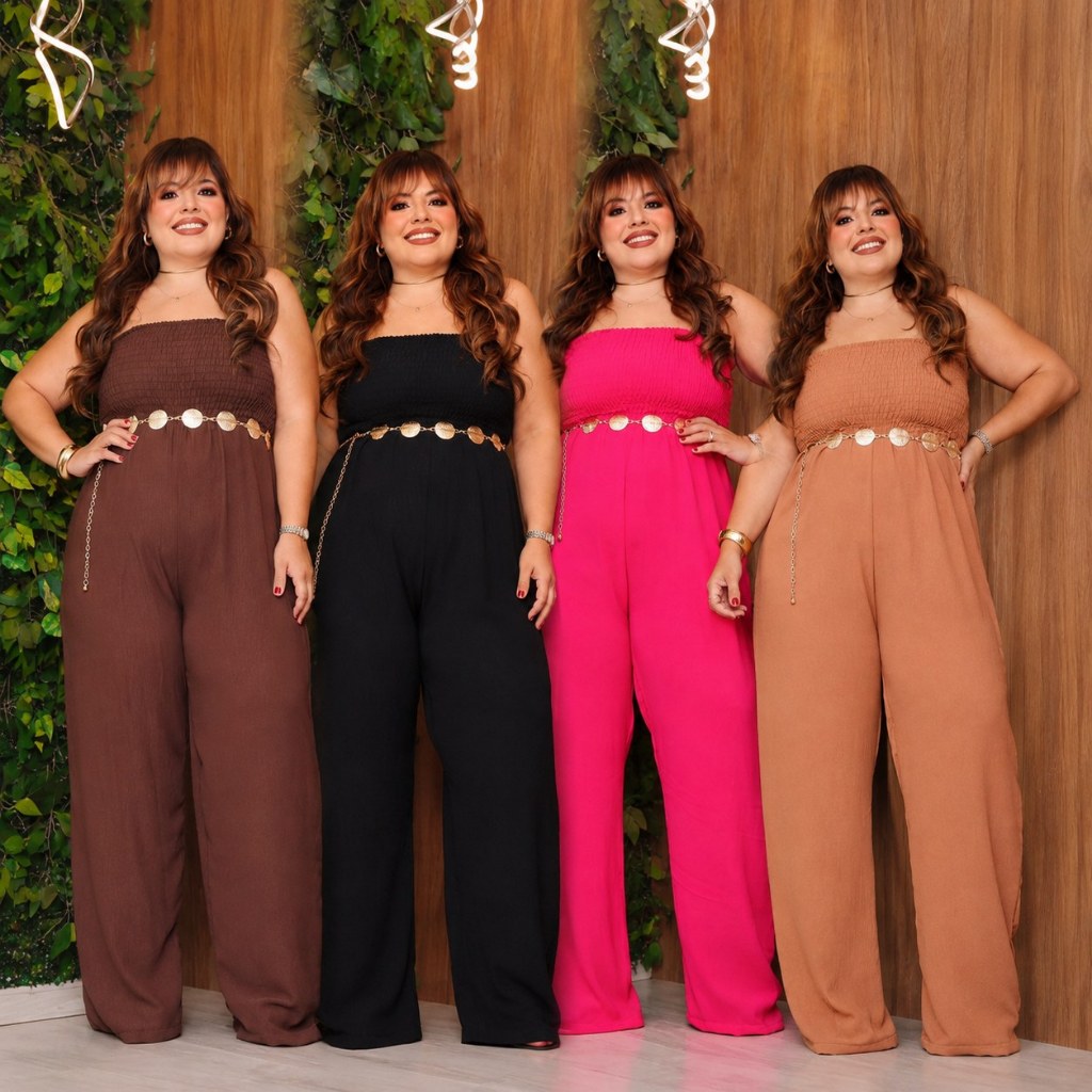 Macacão Longo Feminino Com Busto em Lastex Tomara que Caia Confortável – Do Slim ao Plus Size Vestindo do 38 ao 60