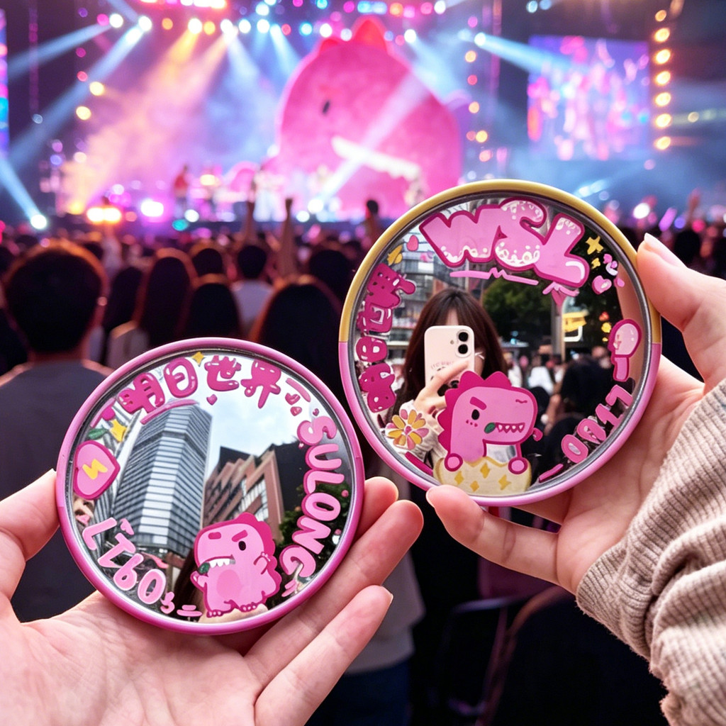 [Barra de concerto] Material de espelho convexo diy Selfie Travel Music Festival portátil estrela perseguindo adereços f