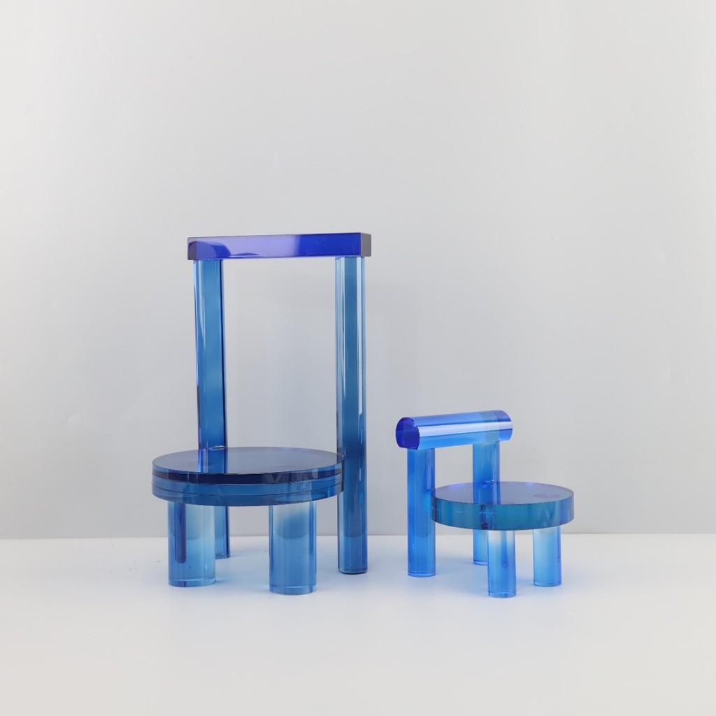 IRPE Nordic-style creative Klein blue crystal chair ornaments, suitable for living rooms, bedrooms, entryways, desktops,