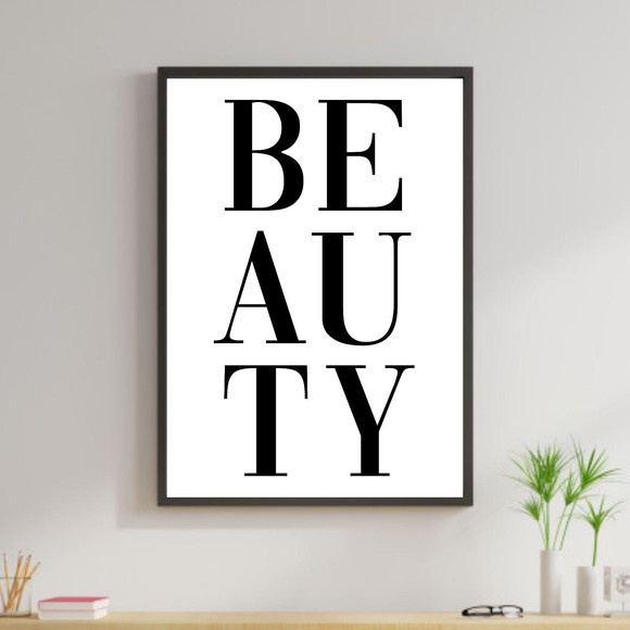 Quadro Decorativo Palavra Beauty 33x24cm