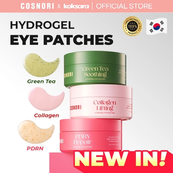 [OFFICIAL] COSNORI Hydrogel Eye Patches Collagen Lifting / Green Tea Soothing / PDRN Repair 60 Sheets (3 Types)