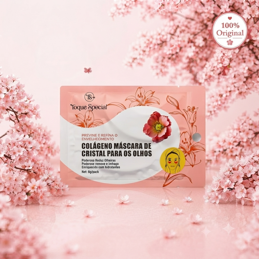 Kit 3 Pares Máscara Para Olhos Colágeno Cristal Hidratante Antirrugas E Olheiras