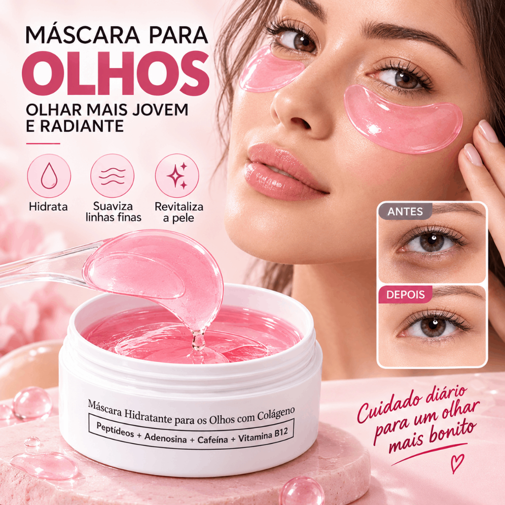 Máscara para Olhos com Colágeno e Niacinamida 60 Patches Hidratante para Olheiras e Bolsas
