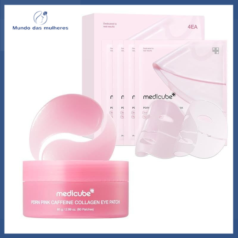Medicube  PDRN Pink Caffeine Collagen Eye Patch 85g + PDRN Pink collagen gel mask 28g 4ea