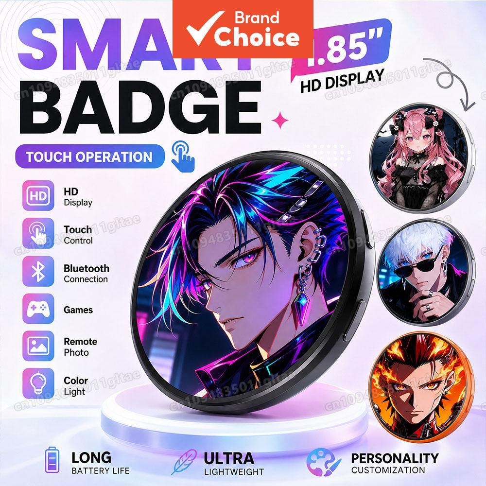 Novo no Atualizado Com Som Bluetooth Inteligente Anime Digital E-Badge Eletrônico Merchandise Badge Digital Pin Anime
