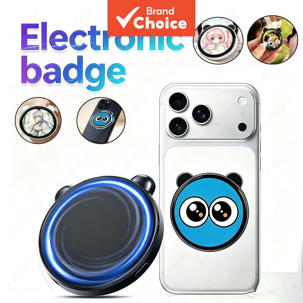 Distintivo de Anime E-Badge Display Pin de 1,85 Tela sensível ao toque Botão LED Porta-retratos com tela sensível ao