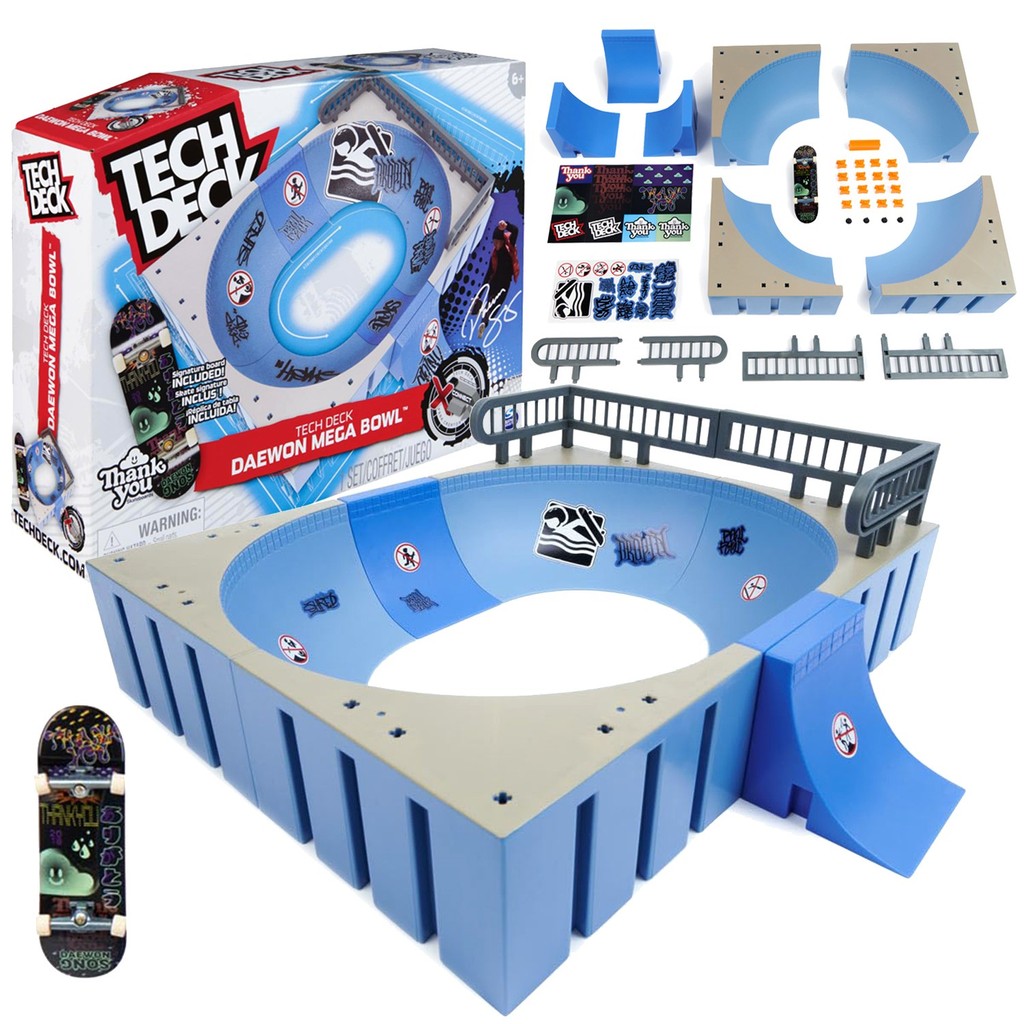 Pista Fingerboard Tech Deck Daewon Mega Bowl Skatepark Montável Rampas Corrimão - Sunny