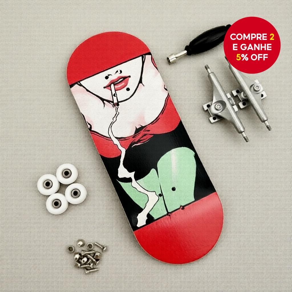 Conjunto de Fingerboard 34mm Pro: Deck, Trucks 3,0mm e Rodas CNC para Treino Dedicado