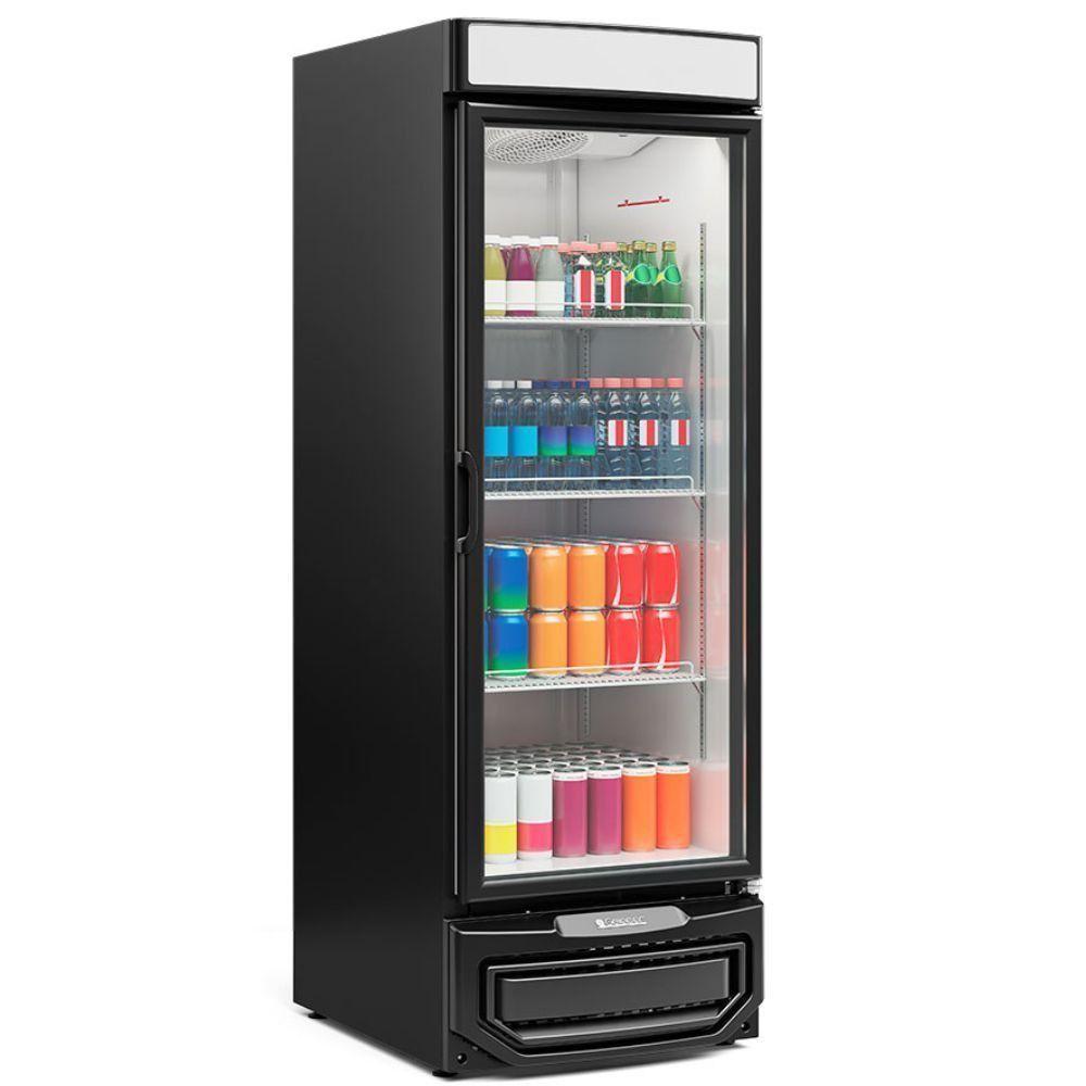 Refrigerador Vertical Com Porta De Vidro 572 Litros Grd57 Preto Gelopar 220V