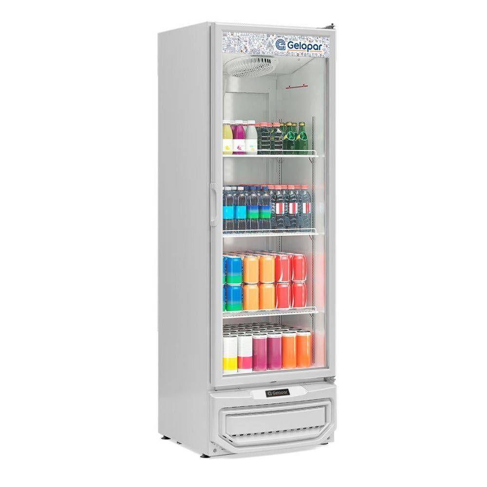 Refrigerador Vertical Porta de Vidro Gelopar GPTU40BIN 410L 1 Porta Branco Bivolt