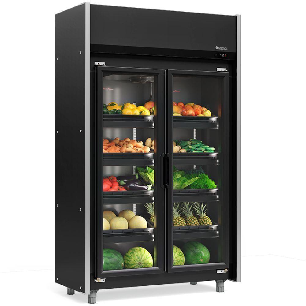 Refrigerador Vertical Auto Serviço GEAS2P 820L LED Preto Gelopar