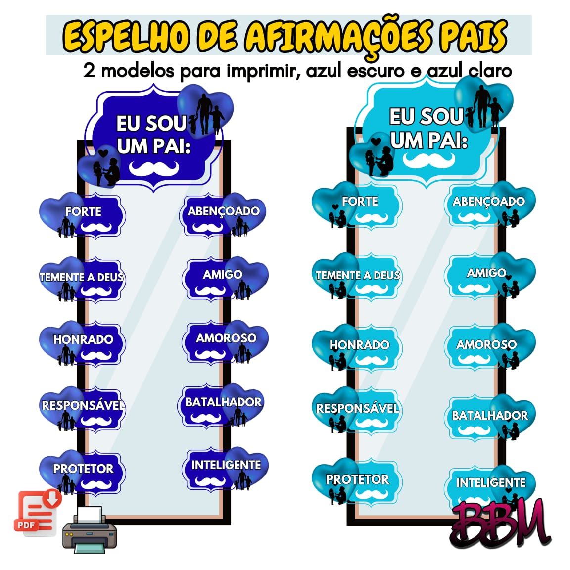 ESPELHO DE AFIRMAÇÕES PAIS ???????????? PARA IMPRIMIR ???? ????