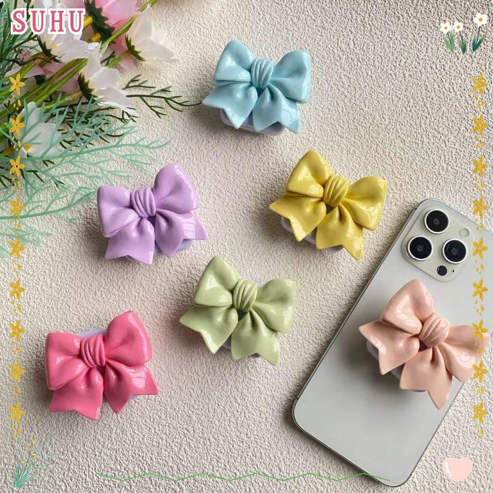 Suporte Preguiçoso SUHU , De Telefone Escalável Com Laço De Flor , Anel De Dedo Espelhado Portátil Y2K Fashion