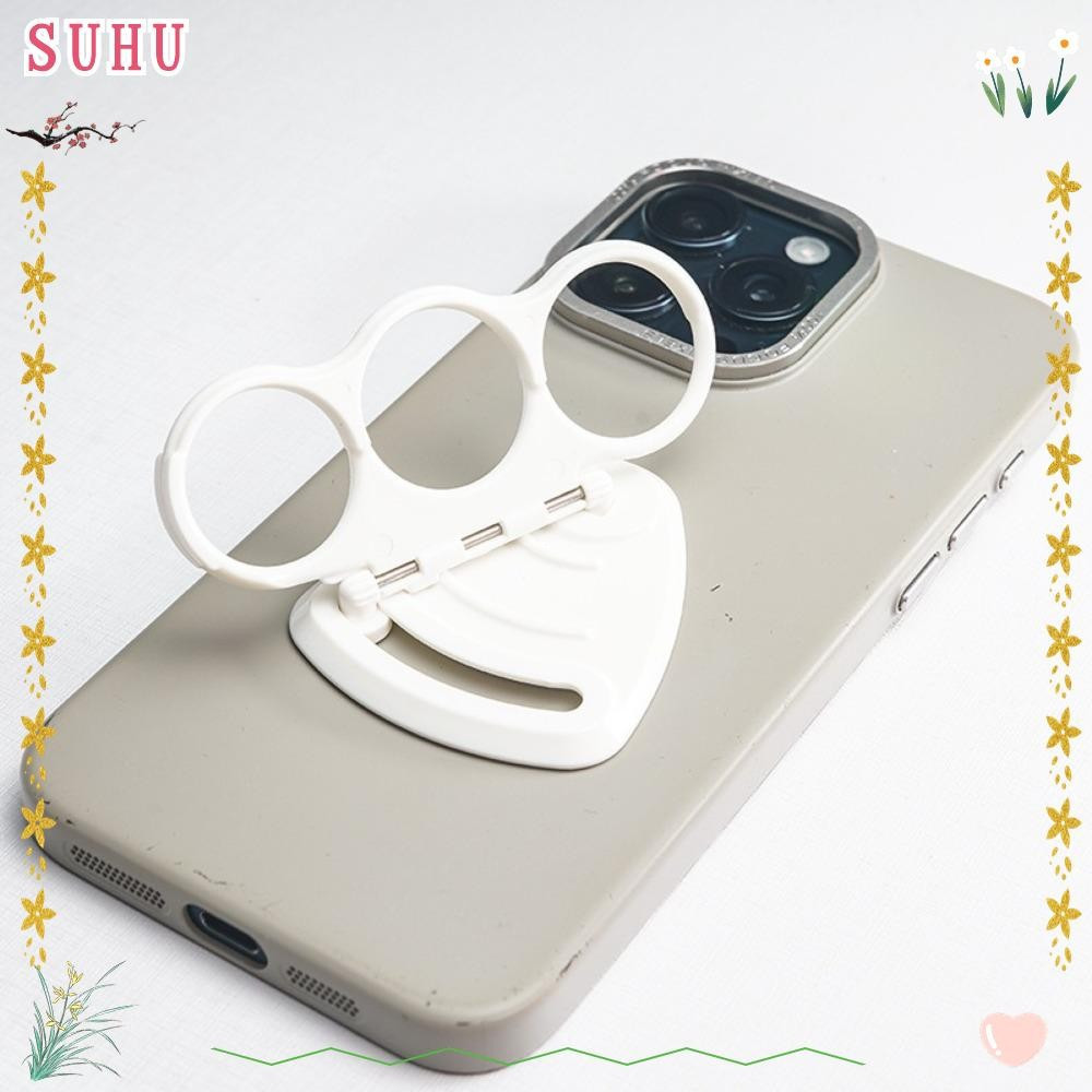 Suporte Para Celular SUHU , Fivela De Anel De Telefone Dobrável Com Furo De Dedo , Acessórios Móveis Estáveis Brancos