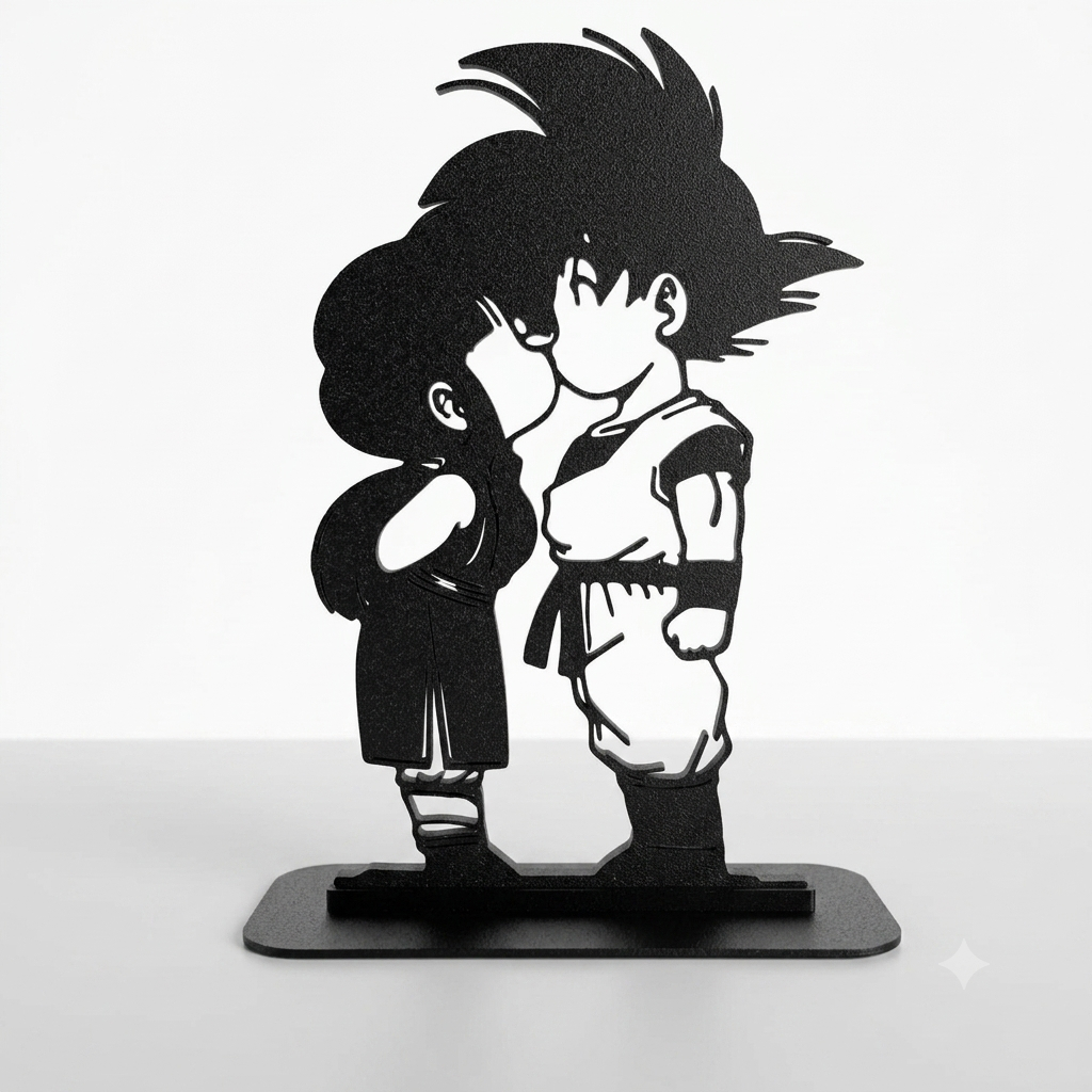 Totem Goku e Chi-Chi | Dragon Ball | Casal | Namorados | Decorativo Geek | Prateleira, Estante, Mesa