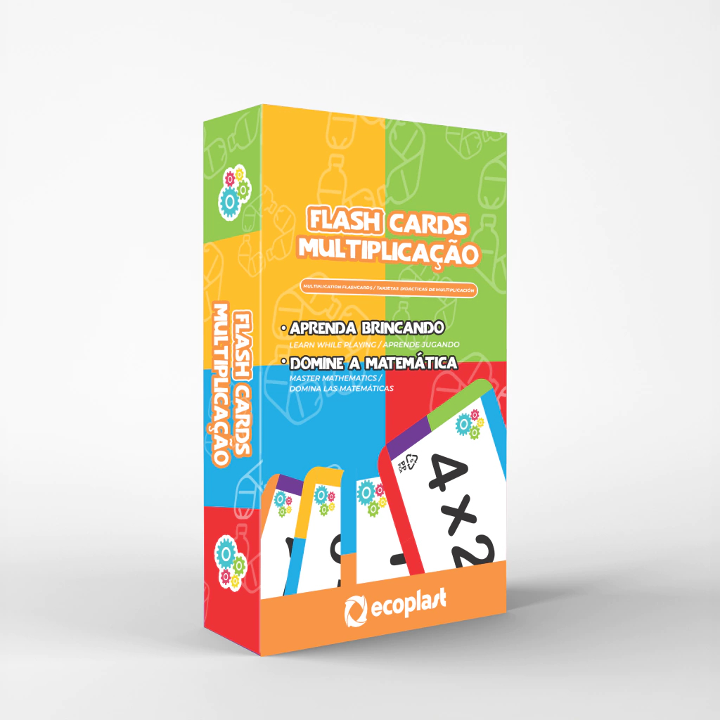 Flash Cards de Multiplicação Jogo Educativo Pedagógico Infantil Material Escolar