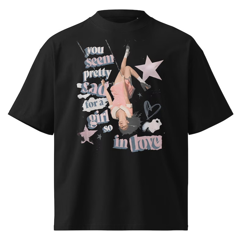 amiseta Masculina Feminina Oversized Estampa Olivia Rodrigo Balanço Frase You Seem Pretty Sad T-shirt Streetwear