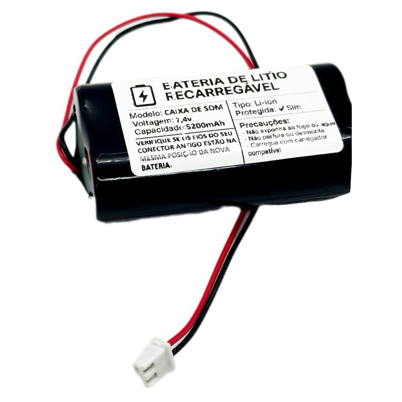 Caixa de som Cm-400 Acessório Da Bateria 7.4v 5200mah Preto com conector XH2P