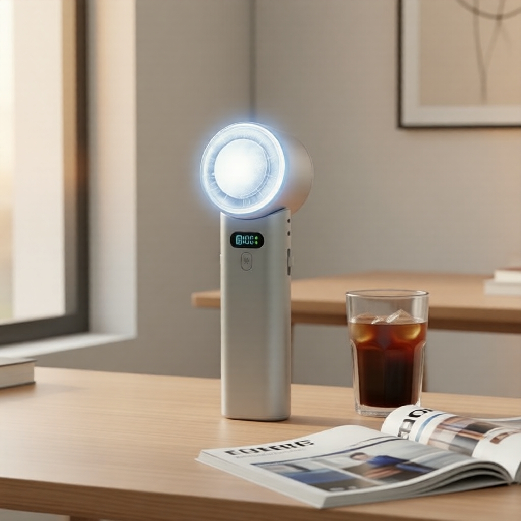 Ventilador portátil de mão de porcelana gelada Super Ice 5200mAh 100 velocidades sem degraus LED dobrável