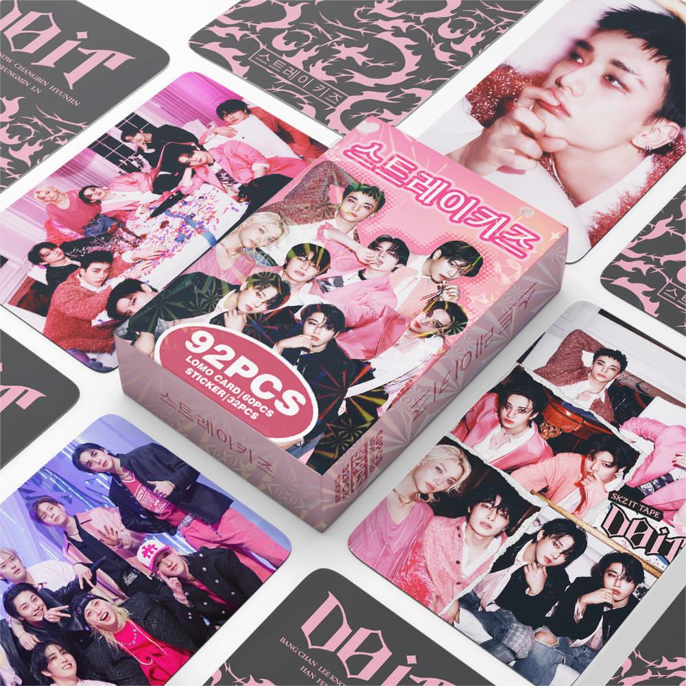 Novo estilo 92 cartões fotográficos STRAYKIDS Álbum DOIT Star Support Photo Card Adesivo LOMO Cartão comemorativo