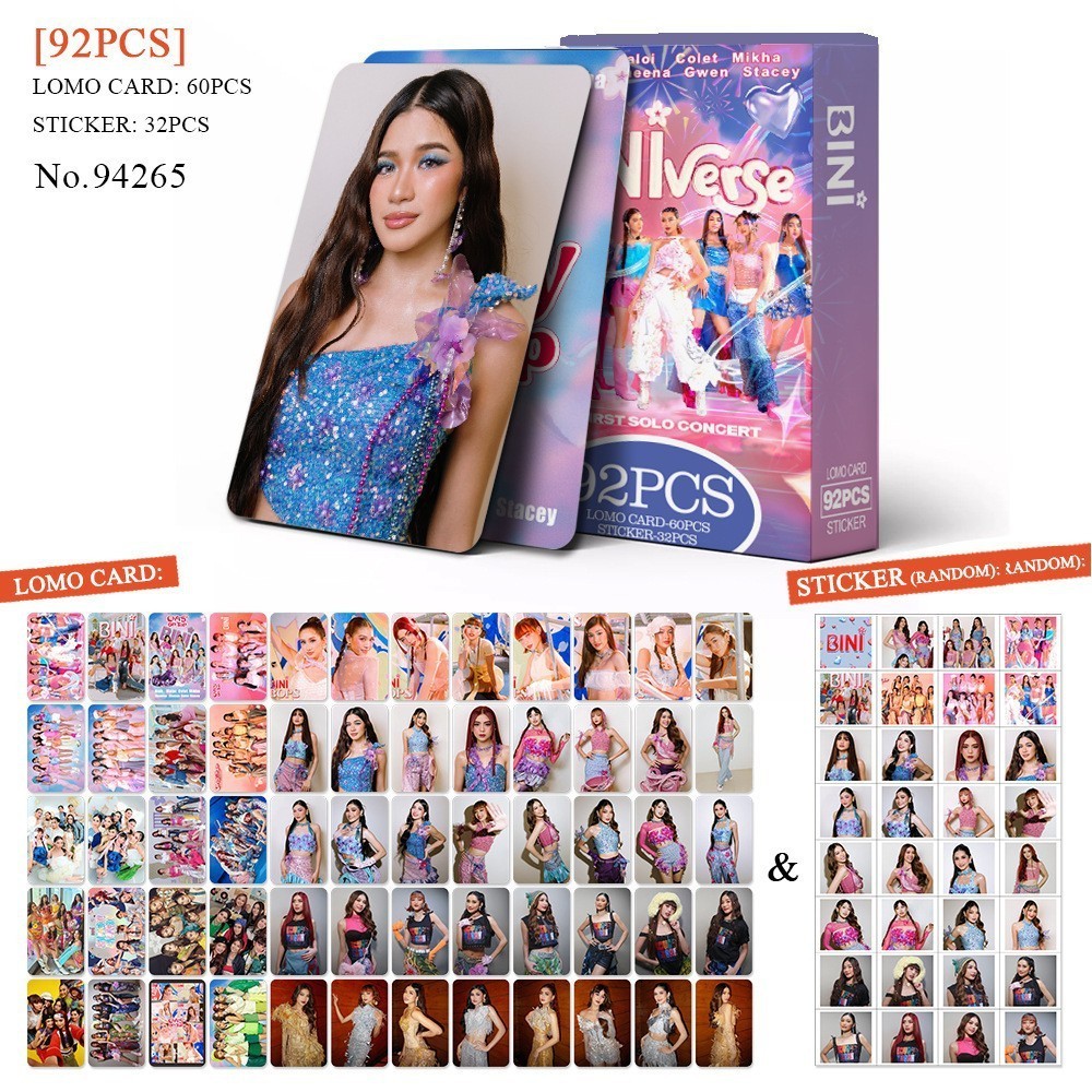 92 cartões fotográficos BINI Concert Support Photocards KPOP Merchandise LOMO Photocards