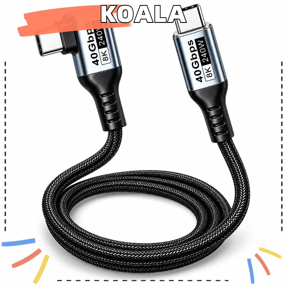 Cabo De Dados USB-C , USB4 PD3.1 De 40 Gbps , Display Externo De Carregamento Tipo De 90 Graus 8K @ 60 Hz 240 W