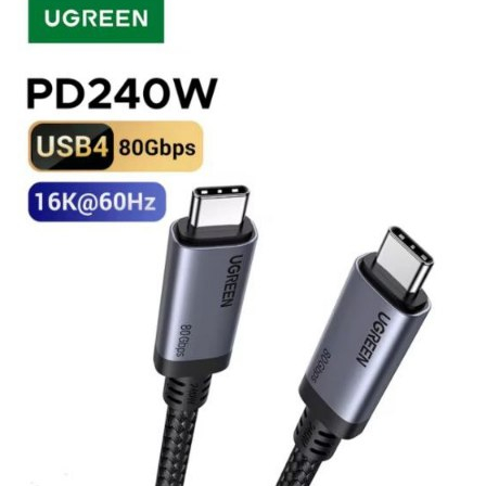 UGREEN PD3.1 240W USB-C Cabo 1Metro USB4 80Gbps 16K Display Type-C Carregamento rápido compatível com monitores USB-C