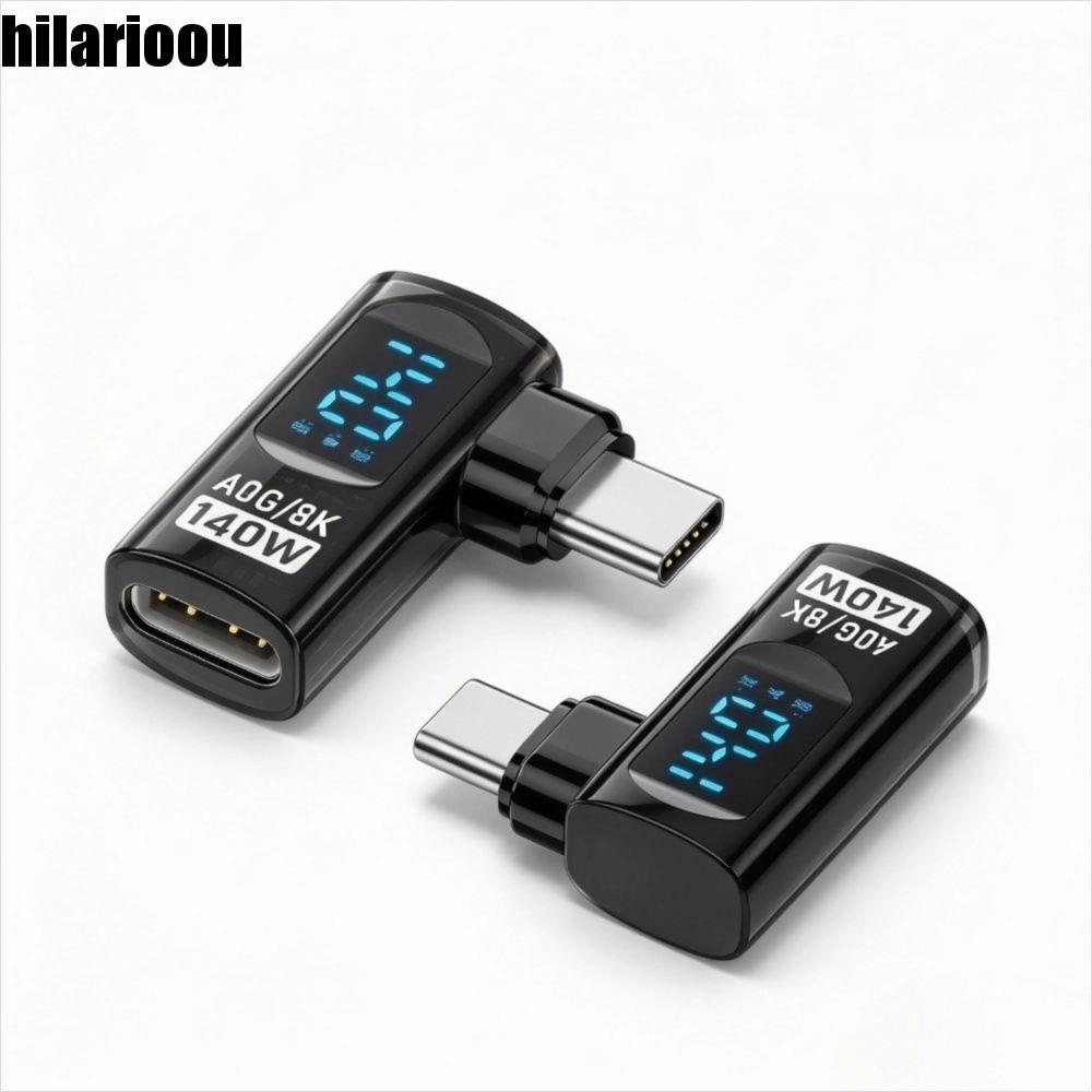 Adaptador HILARIOOU USB-C , Tipo De Ângulo Reto Com Display LED USB4 Em Forma De U Digital