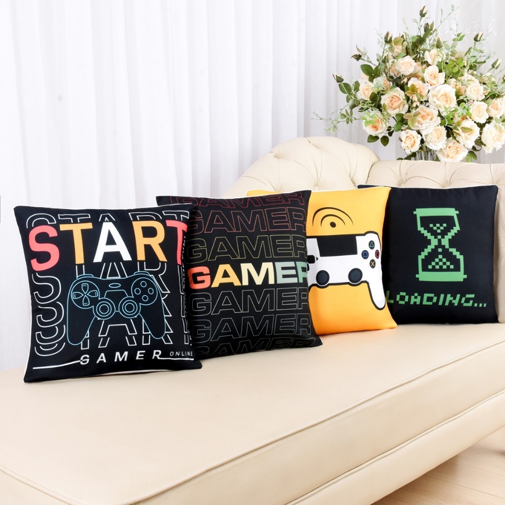 Kit com 4 Capas de Almofada Decorativas Modern Print 45x45 - Gamer