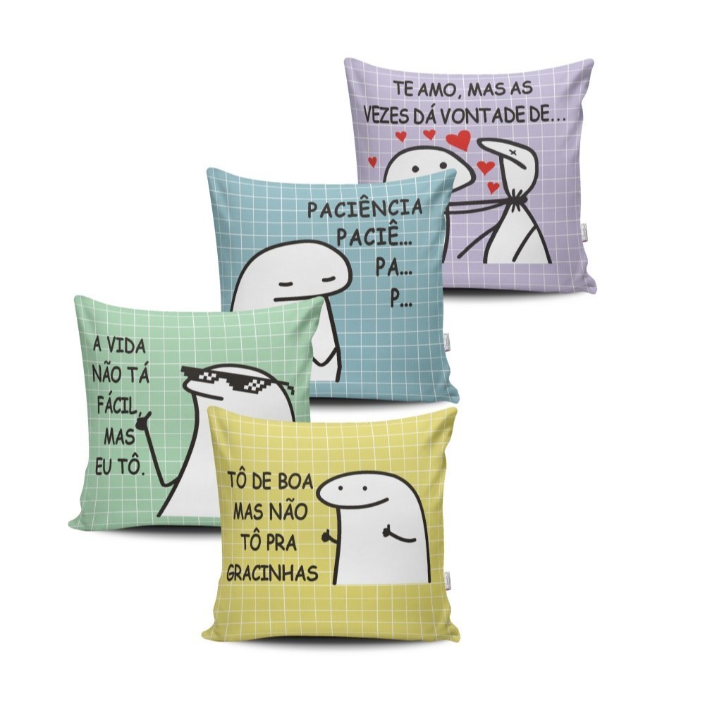 Kit com 4 Capas de Almofada Decorativas Modern Print 45x45 - Florks