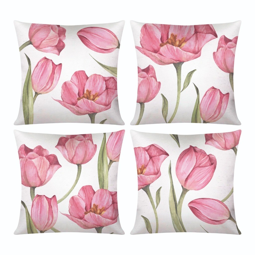 Kit c/ 4 Capas de Almofada Decorativas Modern Print 42x42 - Kits Tulipas