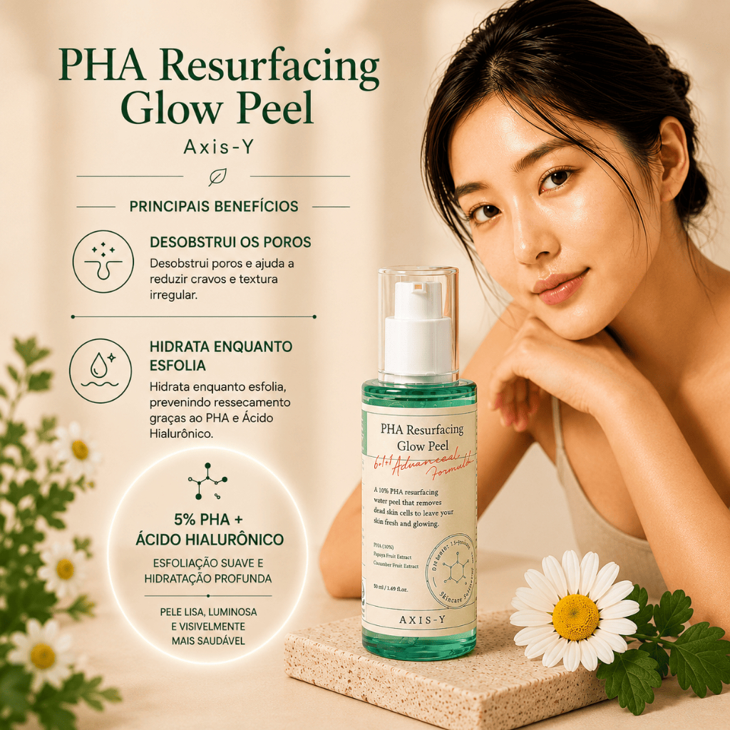 Esfoliante Coreano - PHA Resurfacing Glow Peel 50ml - Axis-Y - Estoque no Brasil!