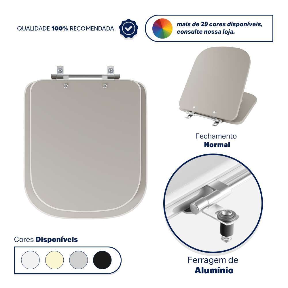 Assento Sanitário Poliéster Axis Barbante para vaso Deca