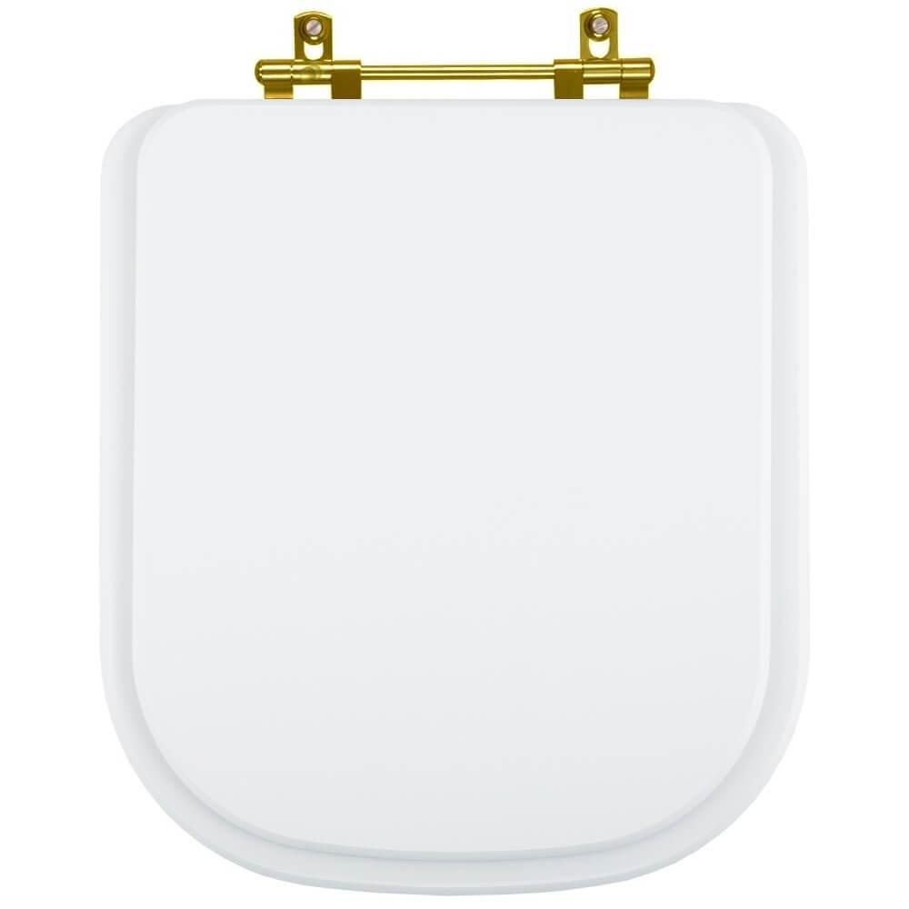 Tampa De Vaso Axis Branco Para Bacia Deca Ferragem Dourada