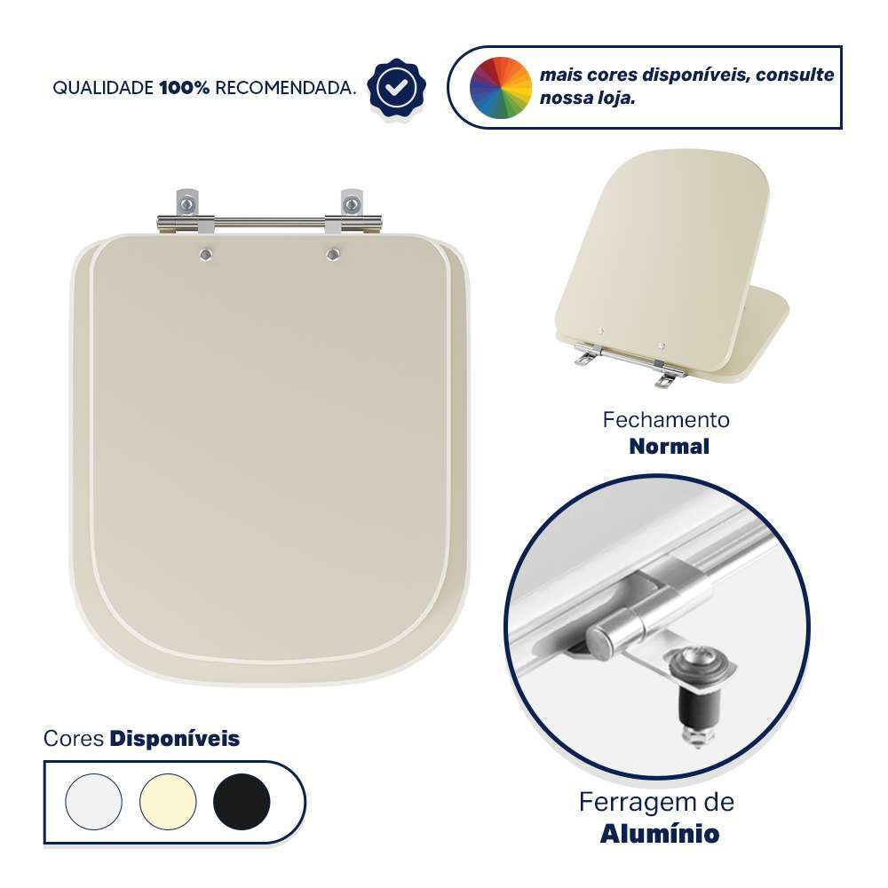 Tampa De Vaso Axis Creme (bege Claro) Para Louça Deca