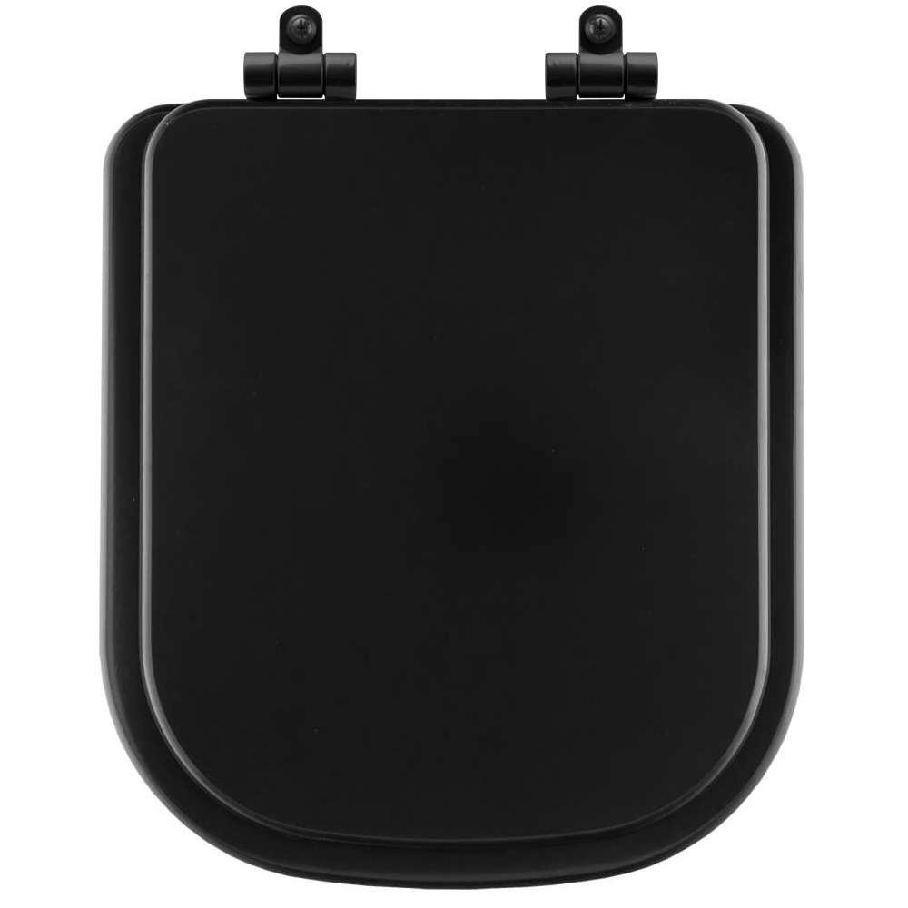 Assento Sanitário Poliéster Soft Close Axis Ébano Fosco (Preto Fosco) para vaso Deca